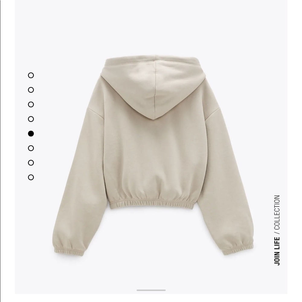 ZARA CROPPED HOODED SWEATSHIRT